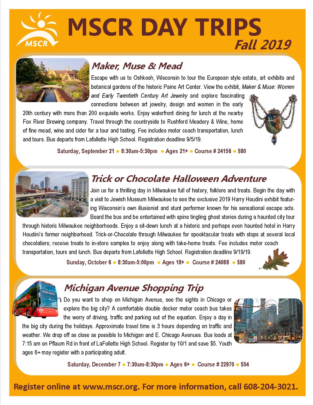 MSCR Daytrips Fall 2019